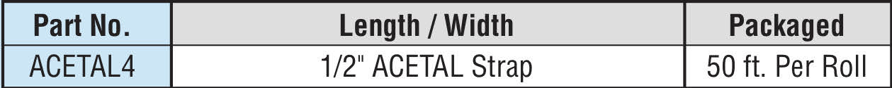 Acetal Ties 250 Specifications - Hayata Acetal Ties 250 Specifications - Hayata